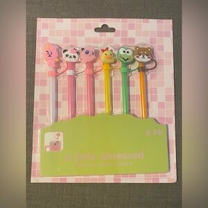 A Little Obsessed Silicone Straw Covers – 6 Pack Cute Animal Toppers
